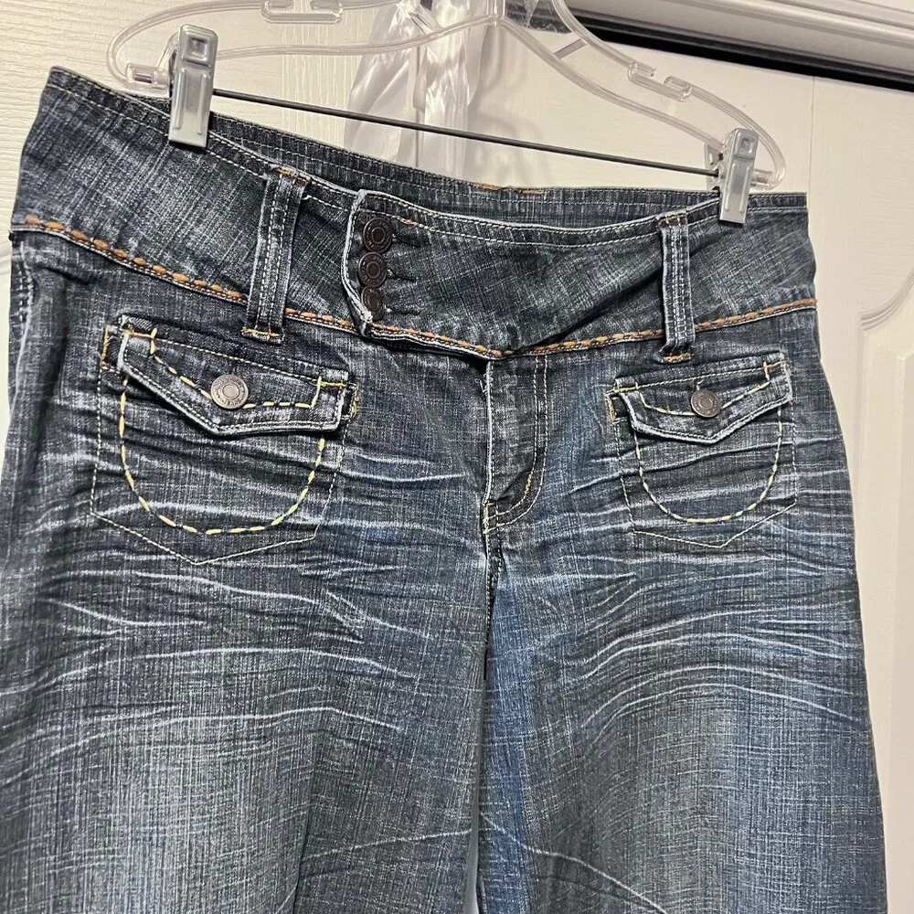 Hydraulic Long Low Mid Jean/Denim Shorts/Capris-Size 11-12 Jrs. Distressed-Comfy